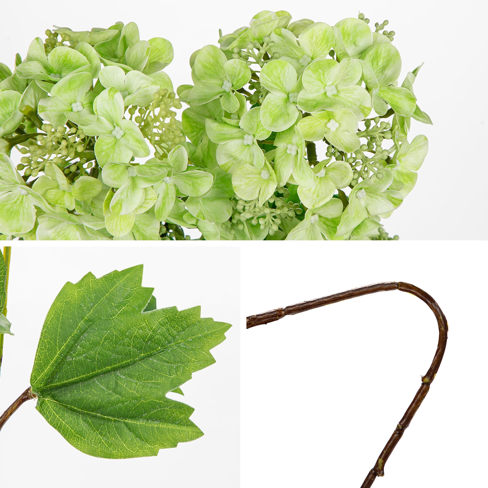 5 pcs Hydrangea Artificial Flowers 19"Real Touch 2 Flower Heads Faux Hydrangeas Realistic Silk Hydrangea Wedding Centerpieces for Tabletop Decor Indoor Outdoor Home Decor Green
