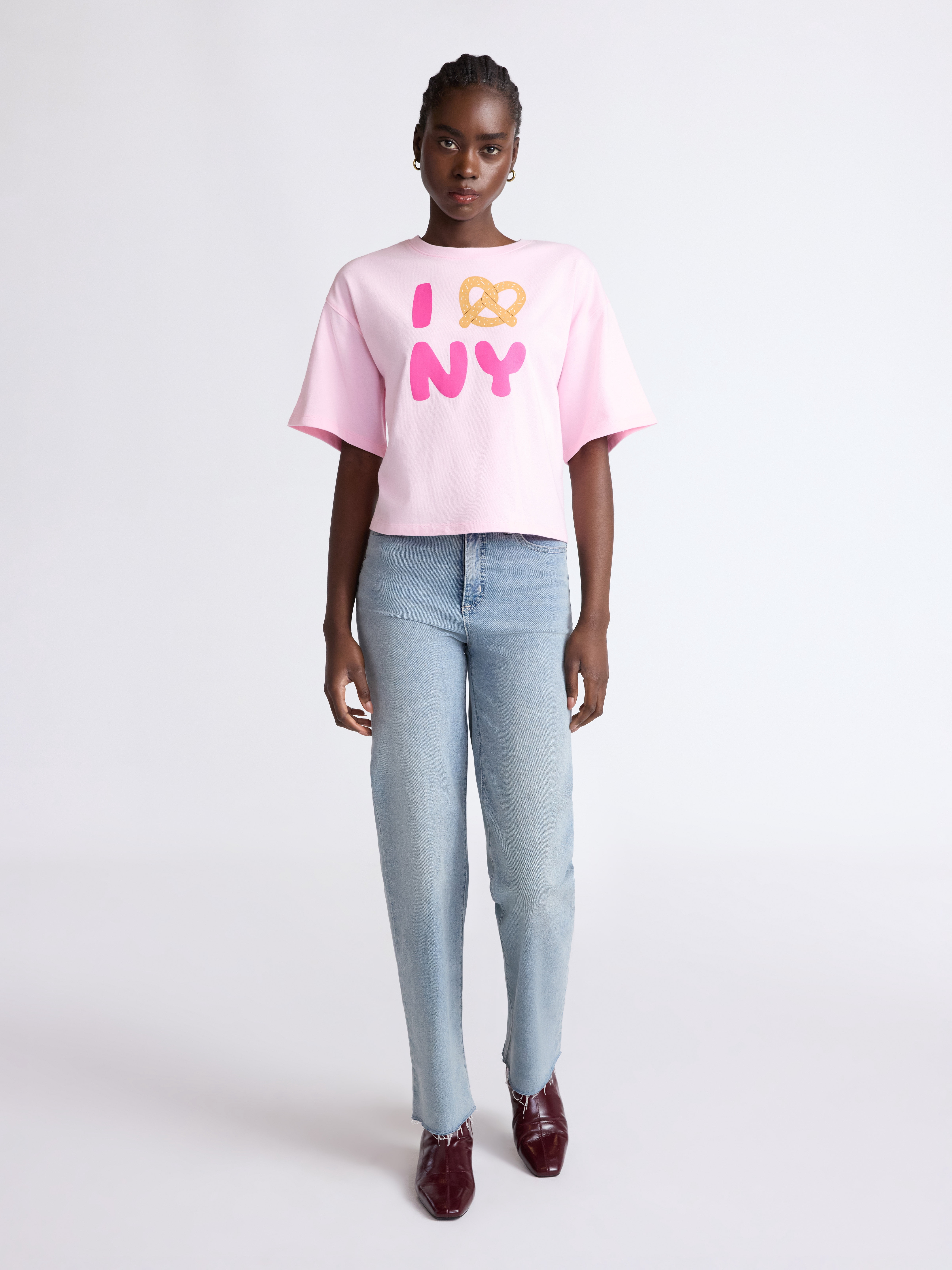 Scoop Women’s and Women’s Plus Cotton Cropped New York Graphic Tee, Sizes XS-4X