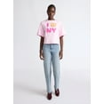 thumbnail image 3 of Scoop Women’s and Women’s Plus Cotton Cropped New York Graphic Tee, Sizes XS-4X, 3 of 6