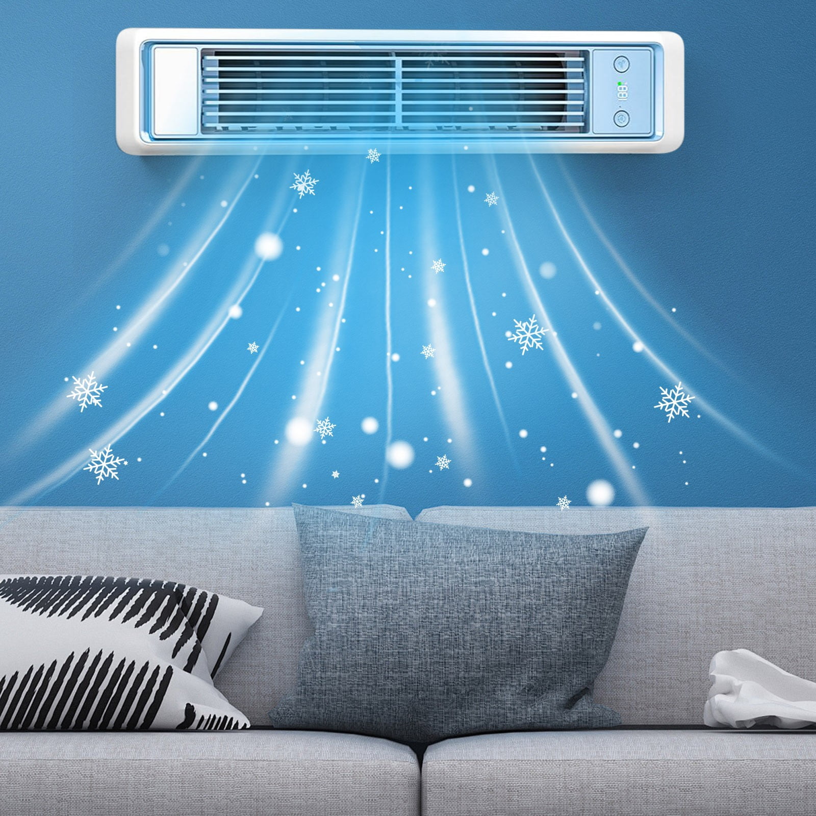 3-in-1 Bladeless Tower Fan, 3600mAh Rechargeable Wall Mounted Fan with 199 Speeds, Oscillating, Digital Display, Night Light, Portable Desktop Fan for Bedroom Bathroom Dorm Office Kitchen