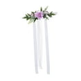 thumbnail image 2 of Flor de la silla de boda, flores artificiales, accesorio de fotografía, decoración de la silla del pasillo de boda Disposición floral Púrpura, 2 of 8