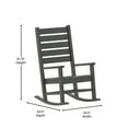 thumbnail image 5 of BizChair Set of 2 Contemporary Rocking Chairs, All-Weather HDPE Indoor/Outdoor Rockers in Gray, 5 of 12