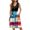 Red, variant on Women's Lightweight Sundress, Sleeveless Casual Summer Wear with Allover Patriotic Print, Perfect for Festivals and Daily Errands,Blue L