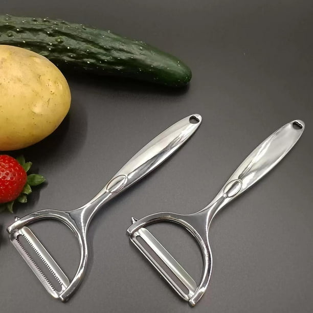 Pelador de verduras premium de acero inoxidable - Hoja ultra afilada - Pelador de patatas - Pelador de verduras para cocina - Pelador de frutas con mango ergonómico antideslizante