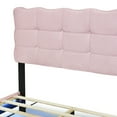 thumbnail image 6 of Velvet Queen Bed Frame, ONE PIX Platform Bed Frame with LED Light and Stylish Metal Bed Legs, Pink, 6 of 8