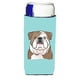 thumbnail image 1 of Aisladores para bebidas Checkerboard Blue English Bulldog Ultra para latas delgadas Caroline's Treasures BB1157MUK, 1 of 1