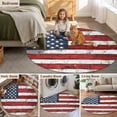 thumbnail image 6 of 3ft Round Rug, Vintage American Flag Non-Skid Rubber Backing Large Area Rugs - Living Room Bedroom Home Office, Country Wooden USA Flag Indoor Floor Mat Carpets Washable Rug, 6 of 9