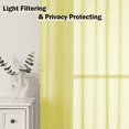 thumbnail image 6 of MKHILL Lemon Yellow Sheer Curtains 108 Inch Long 2 Panels, Light Filtering Privacy for Living Room/Bedroom, Semi Transparent Voile Rod Pocket Window Treatment, Each 42" W x 108" L, 6 of 9