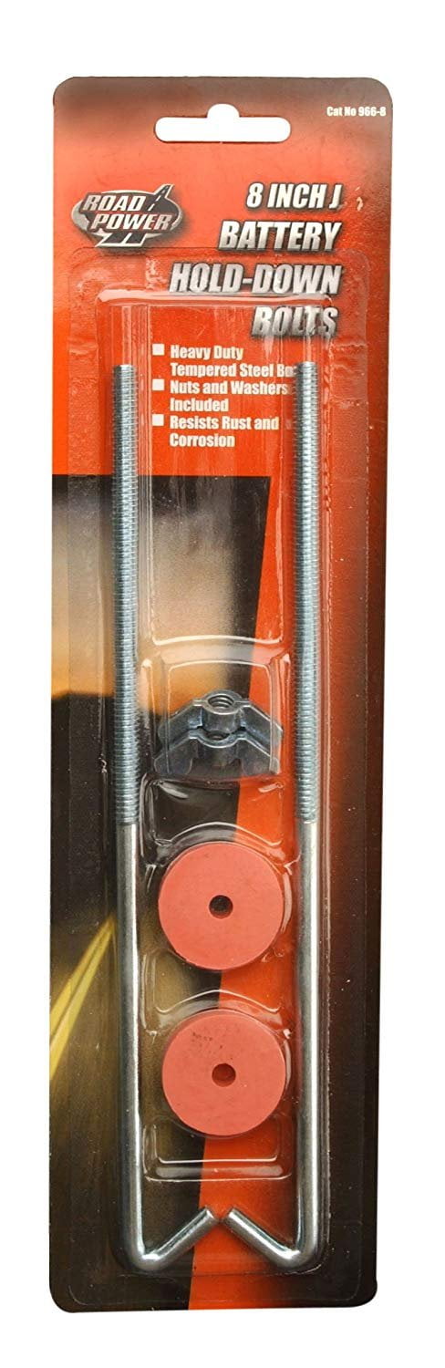 Chrome Road Power 966-8 J Hook Battery Hold down bolts 2-Pack 8-Inch