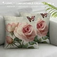 thumbnail image 3 of Pratyus Roses Butterfly Home Decor Pillowcase Zipper Closure Short Plush Square Design 20x20in, 3 of 5