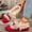 #093-Red, variant on Taylonsss Women's Round Toe Slip-On Flat Shoes with Faux Fur Lining and Bow Detail for Winter Comfortable Fleece-Lined Casual Shoes with Frayed Edges
