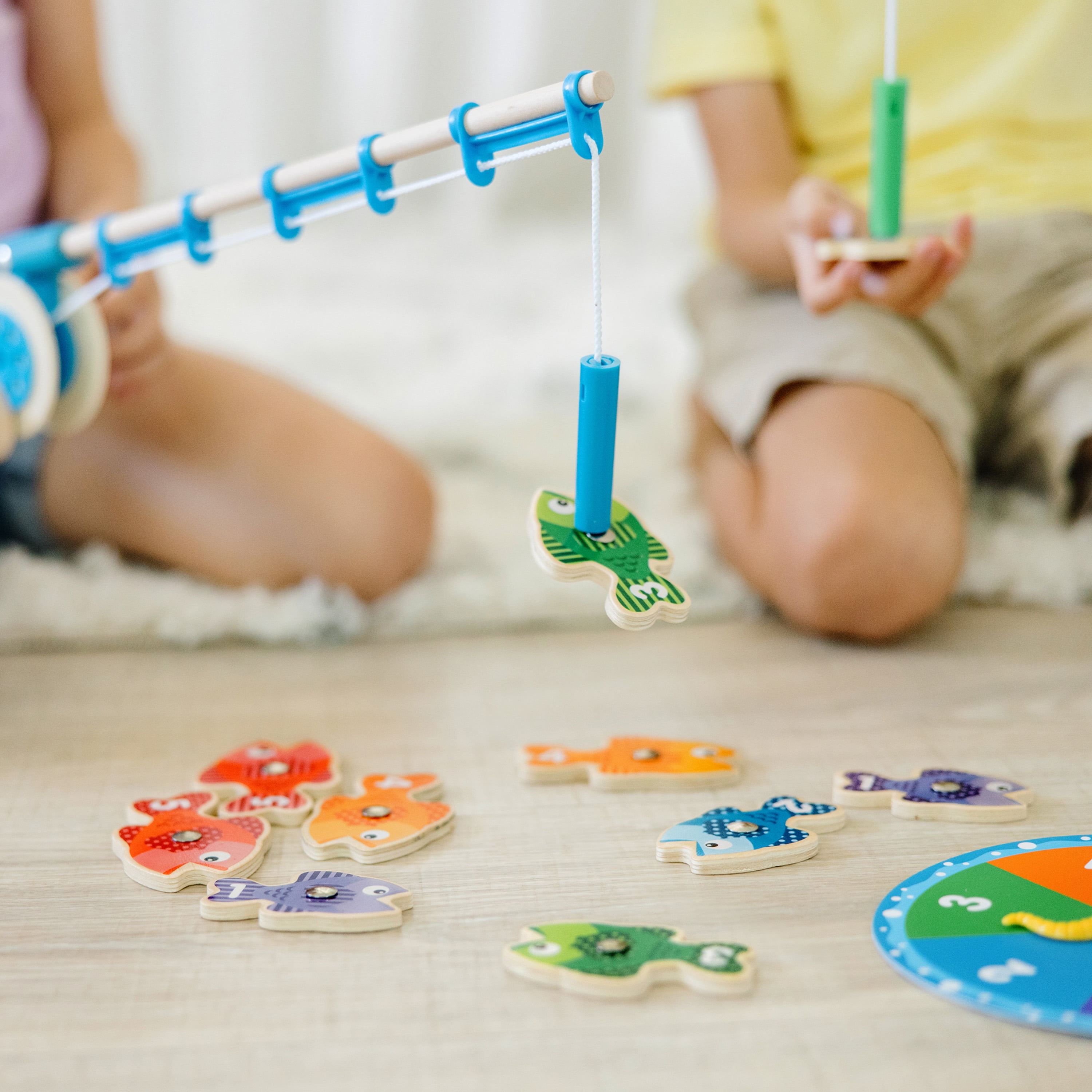 Melissa & Doug Catch & Count Wooden Fishing Game With 2 Magnetic