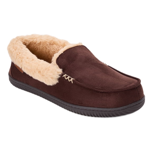 Dearfoams Cozy Comfort Men's Cuffed Moccasin Slippers