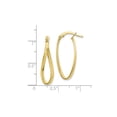 thumbnail image 5 of Gem & Harmony 10K Yellow Gold Polished Twisted Oval Hoop Earrings for Women, 5 of 6