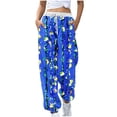 thumbnail image 1 of Birdeem Women Fashion Color Blocked Printed Drawstring Pants, 1 of 5