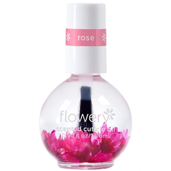 Flowery Rose Scented Cuticle Oil for Nail Care and Cuticle Softener, 0.5 oz, Travel Size