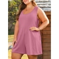 thumbnail image 5 of SHEWIN Plus Size Romper for Women Sleeveless Casual Summer Tank Jumpsuit with Pockets, Sizes 1X-5X, 5 of 10