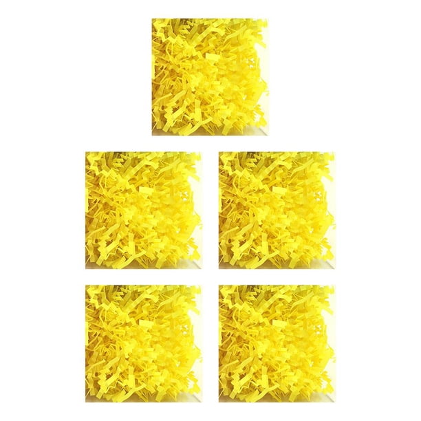 Inteprter Hierba de rafia Papel triturado Relleno DIY Confeti Decoración de la boda Amarillo claro Amarillo claro 5piezas Inteprter CBP255707