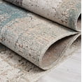 thumbnail image 4 of Ladole Rugs Tapis Rustique Beige Brun Sarcelle Vert Motif Abstrait Intérieur Extérieur Tapis, 4 of 5