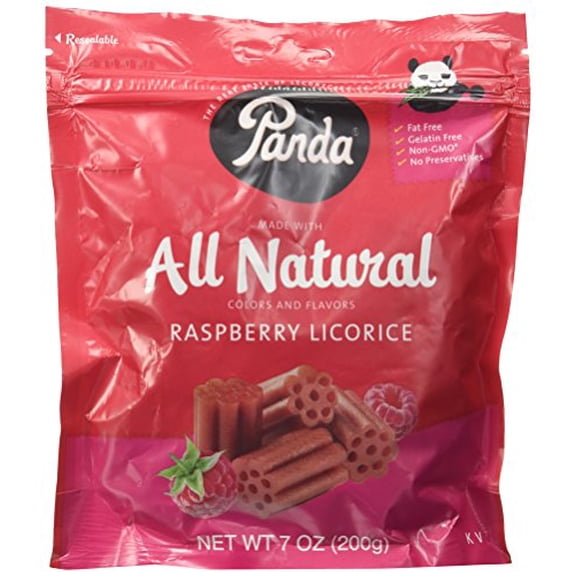 Panda Raspberry Licorice 7oz licorice pieces