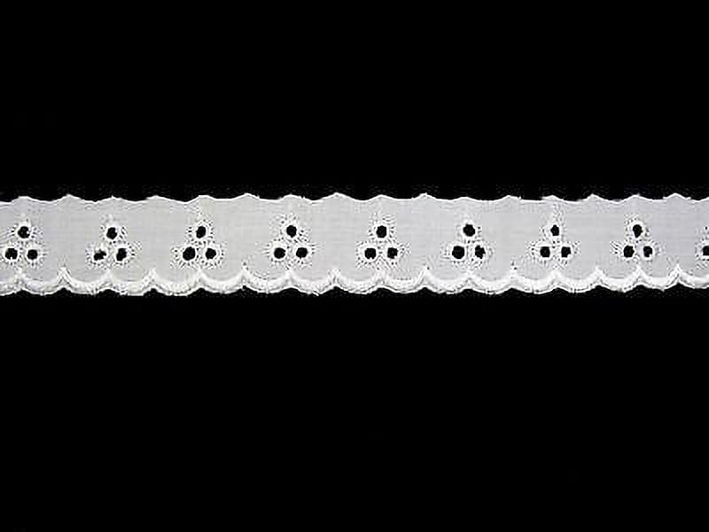 Lily 1" White Cotton Embroidery Eyelet Lace Trim Wholesale Lot Sewing Notions