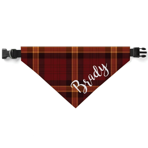 Personalized Fall Plaid Pet Bandana