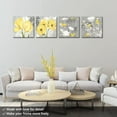 thumbnail image 3 of Yellow Gray Wall Art Canvas Flowers Birds Wall Decor for Living Room Bathroom Abstract Modern Floral Large Posters Print Artwork Framed Hang Pictures for Home Decorations 12''''x12'''' x4 Panels, 3 of 6