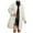 White, variant on Lightweight Women's Mid Length Quilted Down Jacket Solid Color Long Sleeves Warm Winter Coat For Fall Outerwear