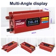 thumbnail image 2 of 1300W 2600W Peak Power Inverter DC 12V to AC 110V, Modified Sine Wave Car Inverter with Dual USB (3.1A) & 2 AC Outlets, LCD Display – for Camping, RV, Trucks, Home Emergency Red, 2 of 10