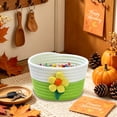 thumbnail image 5 of OANLKGI 7 in Cotton Rope Storage Basket With Cute Flower Decor Small Woven Organizer Bin Candy Holder For Halloween Thanksgiving Desktop Snack Key Makeup Home Tabletop Decor, 5 of 6