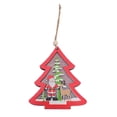 thumbnail image 1 of Adornos navideños de madera Adornos para árboles Artesanías colgantes de madera Papá Noel Irfora Artesanía colgante, 1 of 6