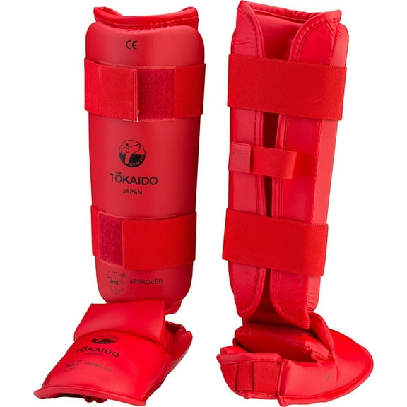 Tokaido Karate WKF Shin & Instep, Red
