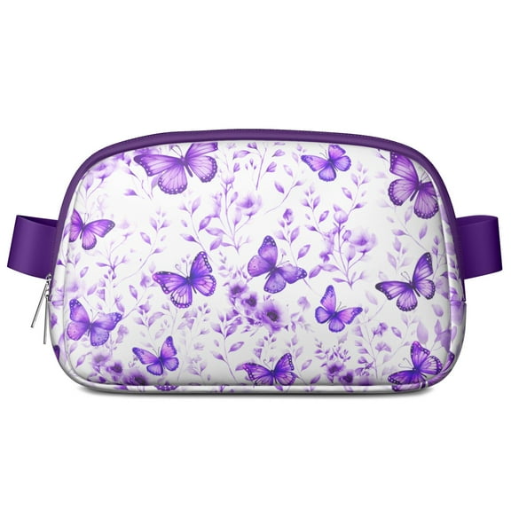 Floral Butterfly Lovers Fanny Pack – Cute Adjustable Waist Bag with Colorful Butterfly Print – Waterproof Belt Bag for Running, Traveling, and Outdoor Adventures