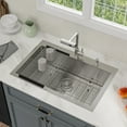 thumbnail image 3 of Logmey 30-inch Stainless Steel Single Bowl Kitchen Sink Quiet Design X-Shaped Drainage 16Gauge Workstation with Multifunctional Sprayer LM-WAL-LT3022R1R1-F, 3 of 9