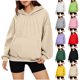 thumbnail image 1 of Tops para mujer,Sudadera informal con capucha para mujer, manga larga con bolsillo, material acrílico, cómoda para usar en casa, sopatenor, 1 of 9