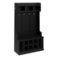 thumbnail image 1 of Bowery Hill 40" Engineered Wood Hall Tree and Shoe Bench w/ Shelves in Black Oak, 1 of 7