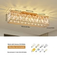 thumbnail image 3 of Garwarm 6-Light Gold Crystal Flush Mount Chandelier, Modern Farmhouse K9 Crystal Ceiling Light Fixture for Dining Room Kitchen Island Living Room, 3 of 17