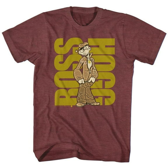 Popeye Boss Vintage Maroon Heather Adult T-Shirt 4Xl