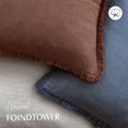 thumbnail image 4 of Fundas de cojín Foindtower de lino con flecos, 55 x 55 cm, color rojo oxidado, 4 of 7
