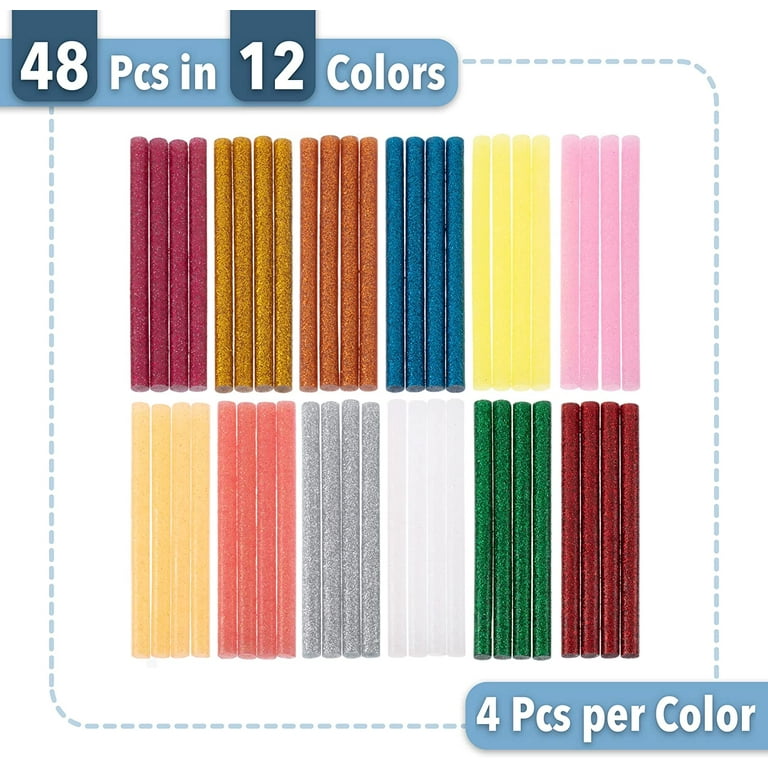 Mr. Pen- Glitter Hot Glue Sticks, 4x0.27, 48 pcs, Colored Hot
