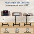 thumbnail image 5 of LPAMEOIU 24in 90°Tiltable & 360°Swivel Desktop Side table,Height Adjustable Mobile Laptop Stand with Hidden Wheels(Walnut), 5 of 11