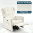 thumbnail image 6 of Power Swivel Rocking Recliner Chair, Electric Rocker Nursery Glider Chair, USB and Type-C Ports, Upholstered Teddy Fabric Reclining Single Sofa Chair for Living Room (Teddy Beige), 6 of 8