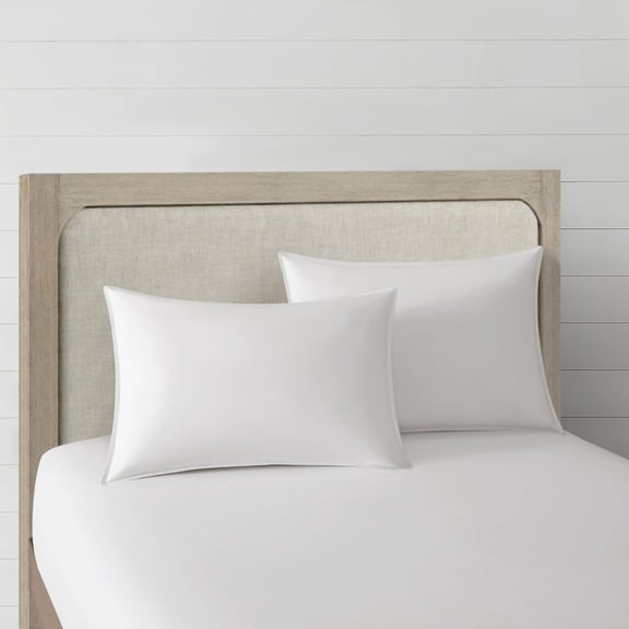 NY&C Home Lux Cotton Shell Pillow Goose Down And Feather Blend Filling, White, 20" x 28" - N/A