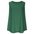 thumbnail image 5 of MIXUE Boho Tops For Women Summer Solid Color Round Neck Sleeveless Casual Vest Tshirts Outwear,Green,L, 5 of 6