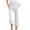 White, variant on HAJWOH Capris Pants for Women Cotton Linen Casual Summer Straight Wide Leg Loose Drawstring Elastic Cropped Trouser