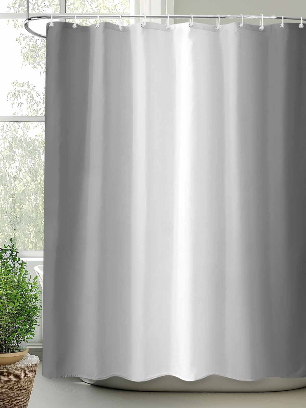 Boanket Polyester Fabric Grey Ombre Shower Curtain, Gray White Gradient Modern Abstract Art Waterproof Bathtub Curtain Bathroom Decor Set with Hooks 66 x 72 Inches,