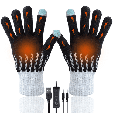 Mahiot USB Heated Gloves Winter Warm Heated Gloves for Men Women Grey