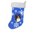 thumbnail image 1 of 11 x 18 in. Papillon Winter Snowflakes Snowflakes Holiday Christmas Stocking, 1 of 1