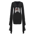 thumbnail image 4 of Dresses for Women Fashion Vintage Flared Sleeve Dress Gothic Dress Performance Plus Size Dress Blue XXXL, 4 of 4