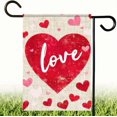 thumbnail image 4 of Valentines Day Garden Flag 12x18 Inch Double Sided Red Heart Design Small Outdoor Yard Flag Romantic Banner for Porch Lawn Patio Spring Decor, 4 of 6